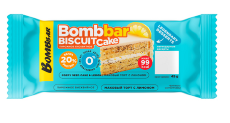 Протеиновый бисквит Bombbar Biscuit Cake 45 гр
