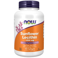 Лецитин NOW Non-GMO Lecithin 1200 мг 100 капс